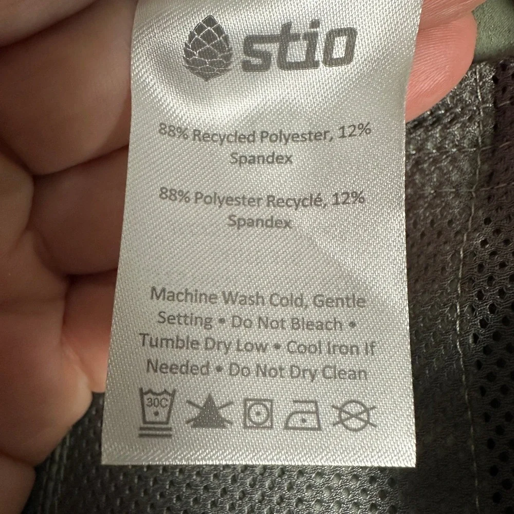 STIO Pants Mens Sz 38 Short Green CFS Board Stretch Lightweight Softshell Hiking